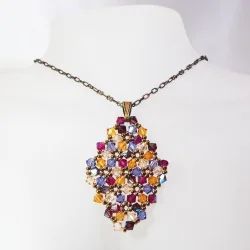 Pendant 65cm - Malvina Rhombus M-Bronze Chain - Pendant 65cm - Laiton bronze